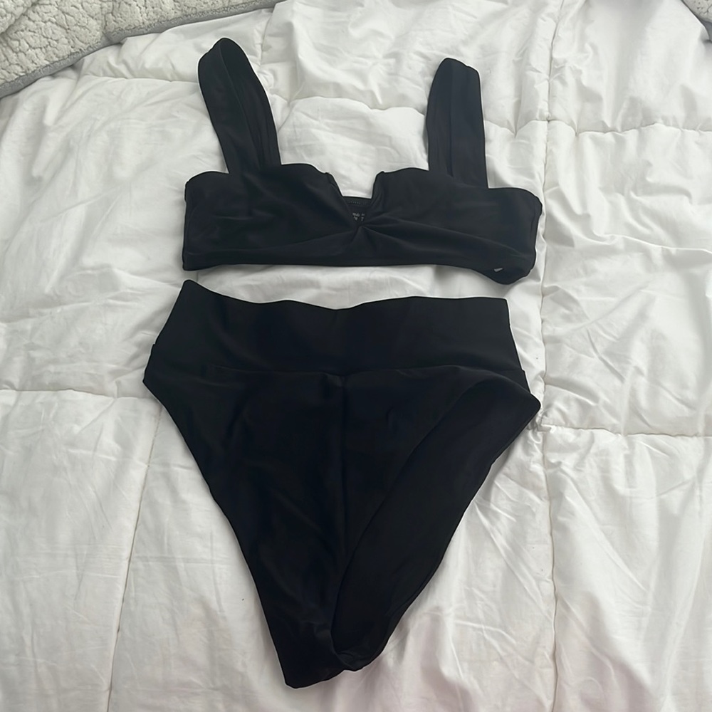 High wasted black Aerie bikini